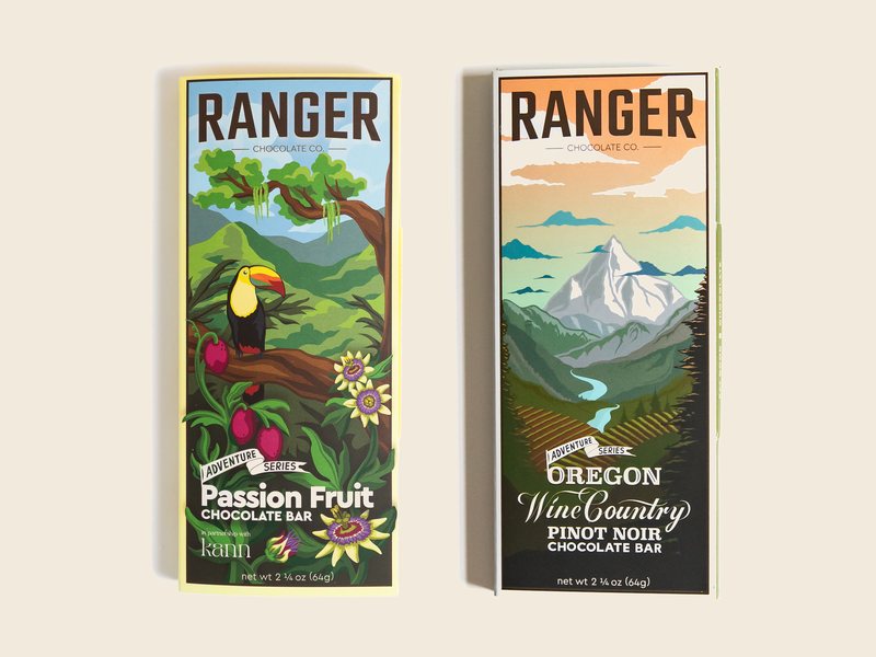 Two Ranger Adventure Series bars: Passion Fruit and Oregon Wine Country Pinot Noir